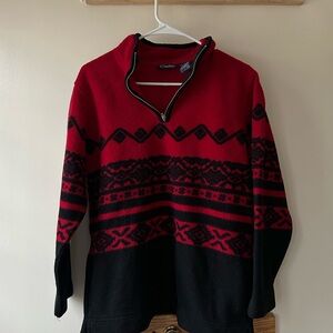 Catalina Women’s Red and Black Zip Up Sweater